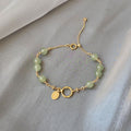 Fortune Jewel Unique Natural Hetian Jade 14K Gold filled Luck Beaded Bracelet