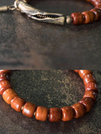 Tibetan Handmade Yak Bone Beaded Bracelet with Vintage Brass for Men and Women