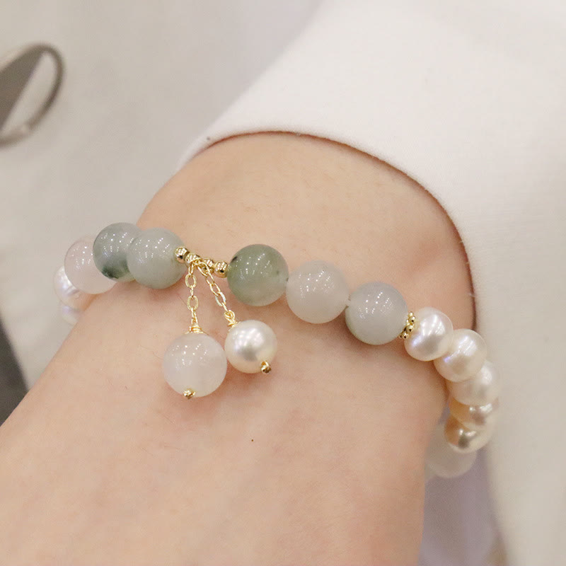 Fortune Jewel Natural Pearl Jade Healing Sincerity Bracelet