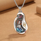 Fortune Jewel Avalokitesvara Lotus Design Copper Wealth Necklace Pendant Fortune Jewel