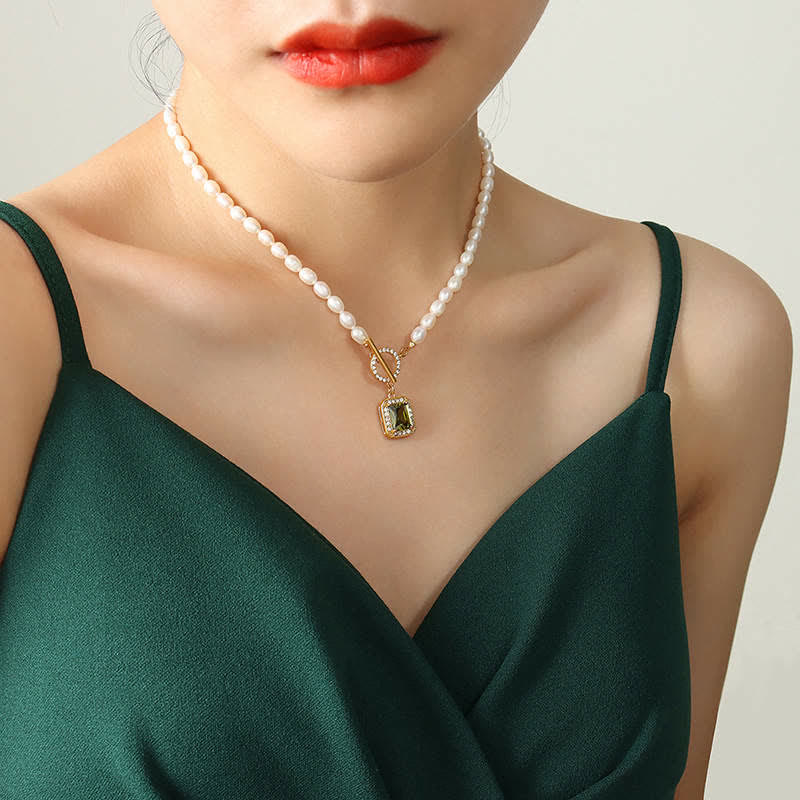 Fortune Jewel Pearl Zircon Wealth Charm Necklace Pendant