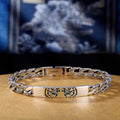 Fortune Jewel Tiger Tang Dynasty Flower Design Copper Luck Chain Bracelet