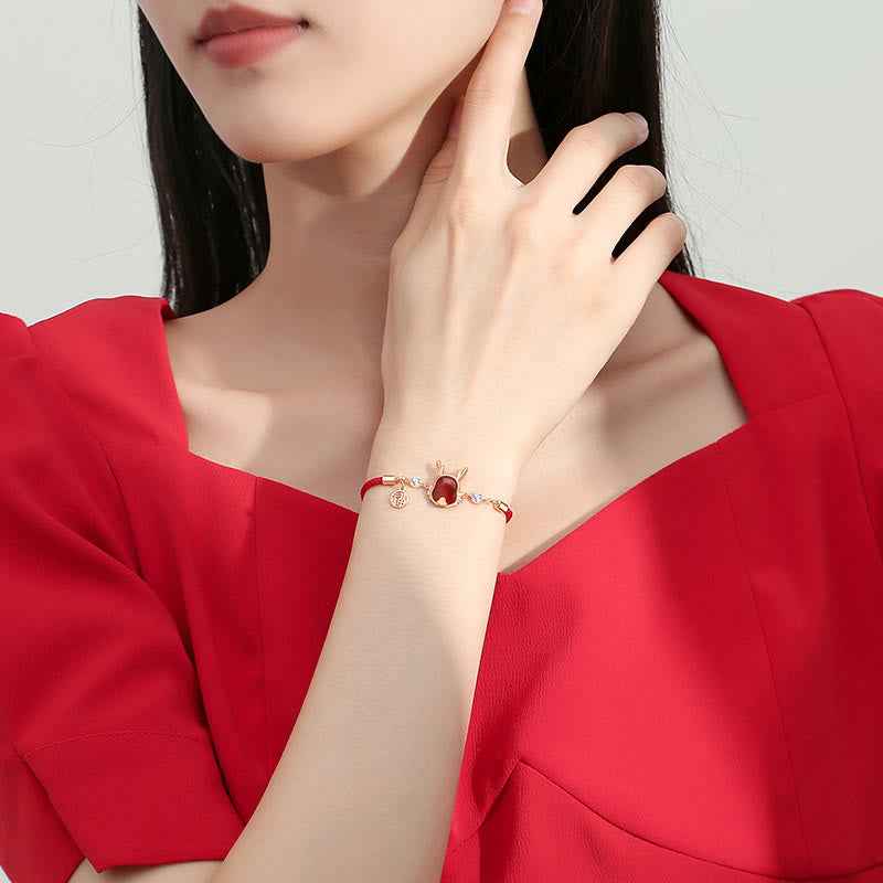 ❗❗❗A Flash Sale- Fortune Jewel 925 Sterling Silver Year of the Dragon Natural Red Agate Dragon Attract Fortune Fu Character Strength Bracelet Necklace Pendant Earrings