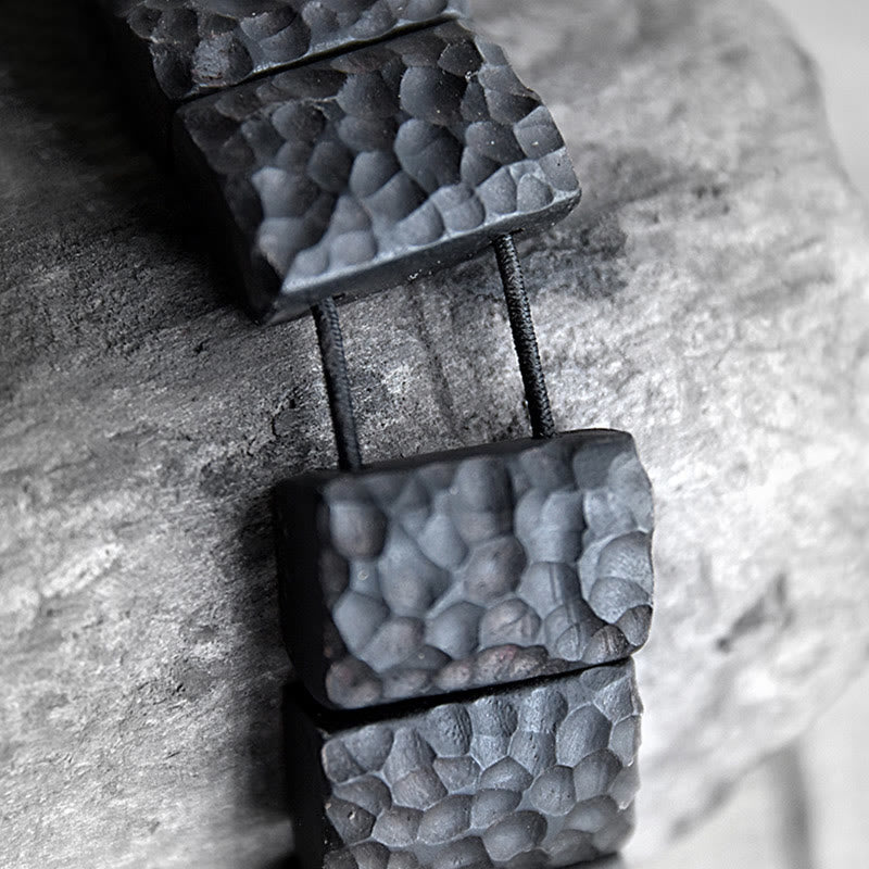 Fortune Jewel Vintage Ebony Wood Texture Peace Couple Bracelet