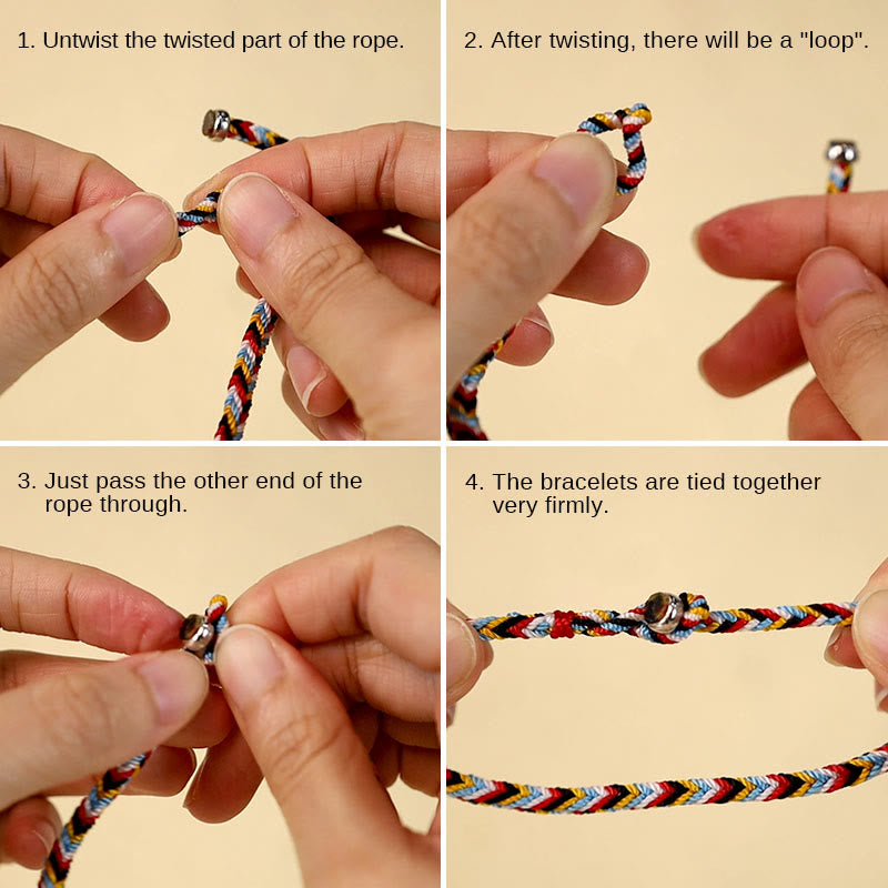 Fortune Jewel Tibet Handmade Five Color Thread Protection Braid String Bracelet
