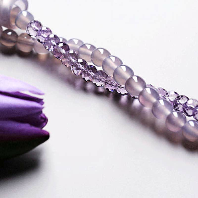 Fortune Jewel Natural Amethyst Crystal Meditation Healing Bracelet