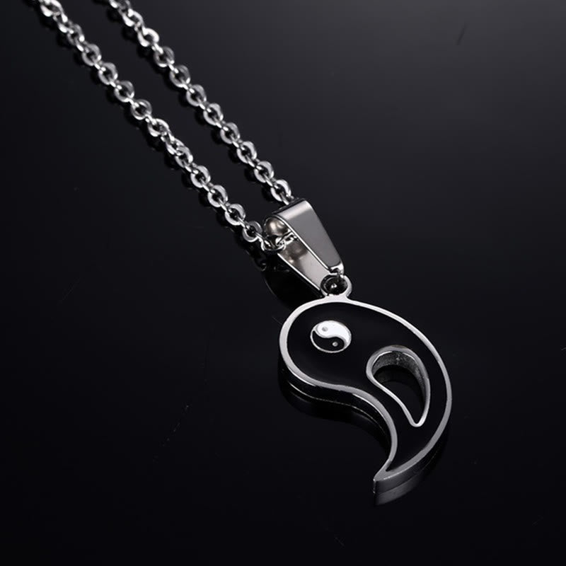 2pcs Yin Yang Pendant Couple Necklace Fortune Jewel