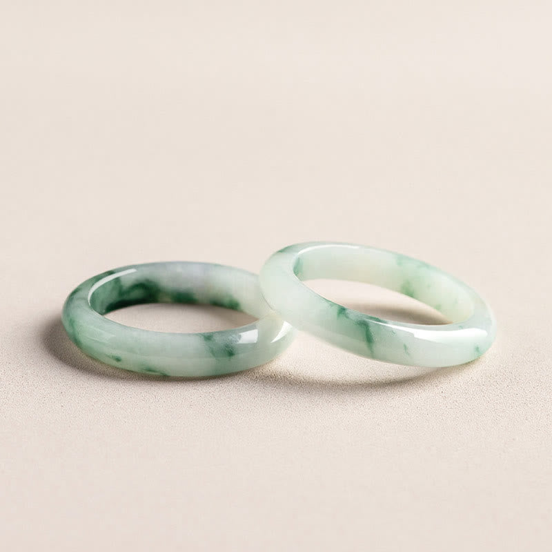 Fortune Jewel Natural Green Jade Luck Abundance Ring