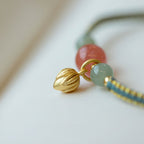 Fortune Jewel Red Agate Jade Lotus Confidence Calm String Bracelet
