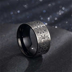 Fortune Jewel Four Guardian Beast Dragon White Tiger Suzaku Basalt Carved Success Luck Ring Fortune Jewel