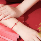 Fortune Jewel 925 Sterling Silver Chinese Zodiac Luck Faith Discolor Red String Bracelet