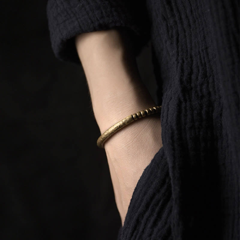 Fortune Jewel Simple Design Copper Brass Bead Luck Wealth Bracelet