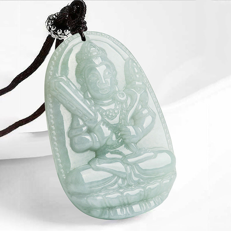 Fortune Jewel Chinese Zodiac Natal Buddha Jade Wealth Prosperity Necklace Pendant Fortune Jewel