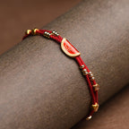 Fortune Jewel Handmade Cinnabar Dumplings Design Luck Braided Red Rope Bracelet