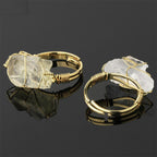 Fortune Jewel Natural Crystal Gemstone Amethyst Adjustable Ring
