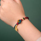 Fortune Jewel Tibetan Handmade Mandala Knot Leaf Luck Rope Bracelet