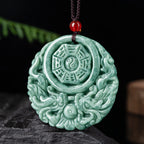 Fortune Jewel Dragon Jade Yin Yang Balance Necklace String Pendant Fortune Jewel