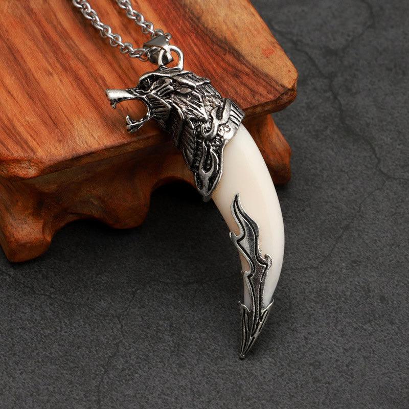 Fortune Jewel Imitation Wolf Tooth Titanium Steel Balance Necklace Pendant