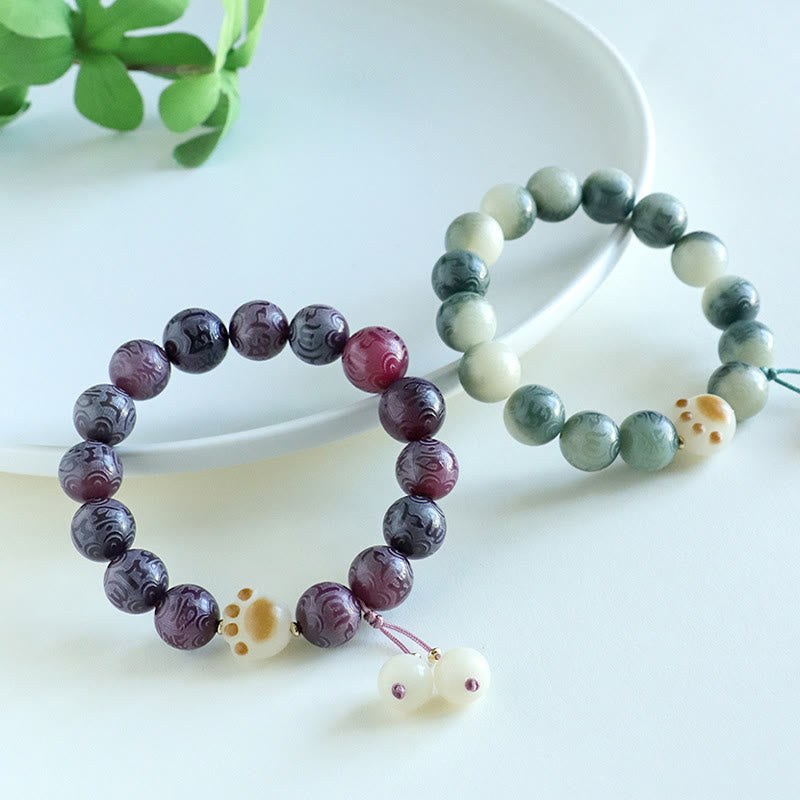 Fortune Jewel Bodhi Seed Om Mani Padme Hum Carved Harmony Bracelet