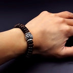 Fortune Jewel Natural Tibetan Coconut Shell Om Mani Padme Hum Positive Bracelet