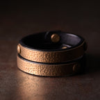 Fortune Jewel Vintage Handmade Texture Copper Brass Leather Wealth Bracelet Bangle