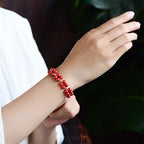 Fortune Jewel Natural Cinnabar Beaded Blessing Bracelet