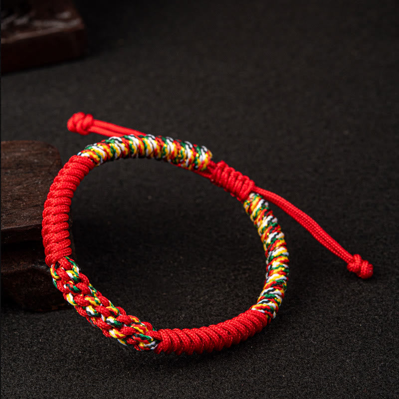 Fortune Jewel Tibetan Handmade Colorful King Kong Knot Luck Braid String Bracelet