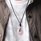 Fortune Jewel Lucky Coin Pendant Healing Crystal Gemstone Necklace