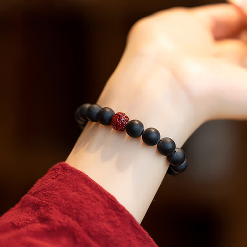 Fortune Jewel Tibetan Cypress Cinnabar Lotus Healing Bracelet