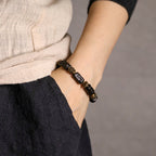 Fortune Jewel Tibetan Ebony Wood Copper Calm Peace Bracelet