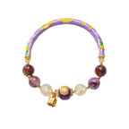 Fortune Jewel Purple Phantom Purple Jade Scripture Citrine Love Wisdom Bracelet Bangle