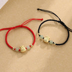 Fortune Jewel Lucky Money Bag Fu Character Jade Bead Luck Braided Bracelet