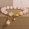 Fortune Jewel Natural Pink Crystal Lucky Flower Warmth Bracelet