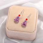 Fortune Jewel Various Crystals Christmas Tree Amethyst Peace Healing Drop Earrings