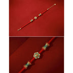 Fortune Jewel Dunhuang 925 Sterling Silver Lotus Drum New Beginning Red Rope Bracelet