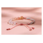 Fortune Jewel Natural Gradient Agate Reincarnation Knot Peach Blossom Wealth Luck Handmade String Bracelet
