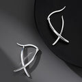Fortune Jewel Geometric Cross Design Luck Hoop Earrings