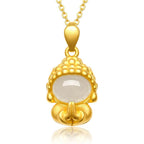 Fortune Jewel White Jade Buddha Success Pendant Necklace