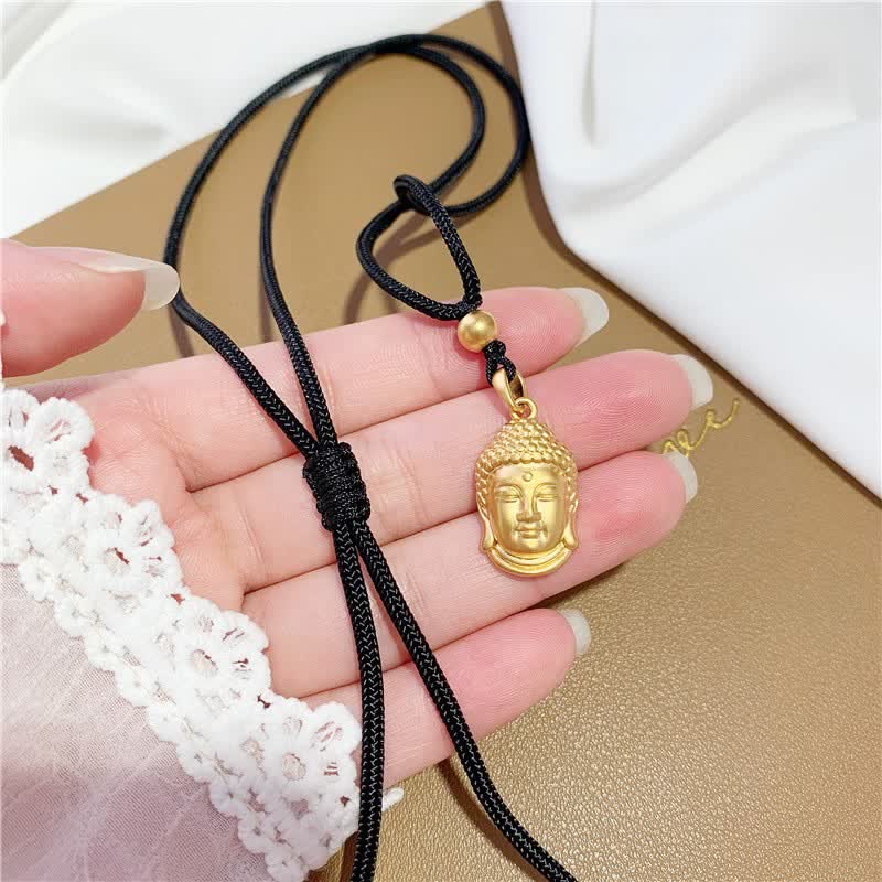 Fortune Jewel Gold Buddha Copper Wealth Necklace Pendant Fortune Jewel