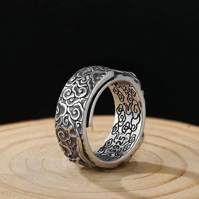 Fortune Jewel Guan Gong Auspicious Clouds Amulet Wealth Ring