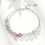 Fortune Jewel Strawberry Quartz Moonstone Luck Moon Charm Bracelet