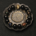 Fortune Jewel Western Soapberry Incense Ash Liuli Glass Bead Wealth Bracelet