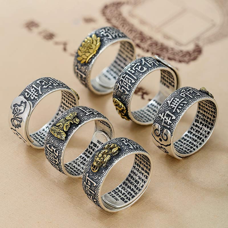 Fortune Jewel Chinese Zodiac Natal Buddha Wealth Luck Adjustable Ring Fortune Jewel
