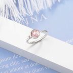 Fortune Jewel Pink Crystal Soothing Rotation Ring