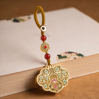 Fortune Jewel Lock of Good Wishes Fu Character Luck Blessing Key Chain
