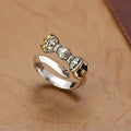 Fortune Jewel Tibetan Dorje Vajra Engraved Design Copper Luck Wealth Adjustable Ring