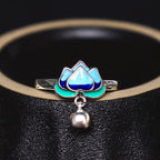 Fortune Jewel Lotus Flower Pattern Enlightenment Ring Fortune Jewel