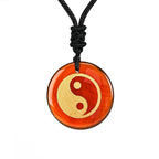 Fortune Jewel Various Crystal Amethyst Tiger Eye Green Aventurine Yin Yang Spiritual Necklace Pendant