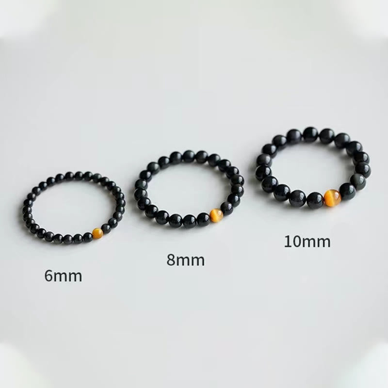 Fortune Jewel Natural Rainbow Obsidian Tiger Eye Positive Love Bracelet