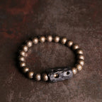 Fortune Jewel Tibet Ebony Wood Copper Peace Balance Beaded Bracelet